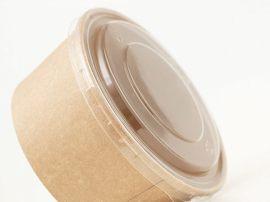 Single Use Eco Friendly Round Kraft Paper Bowls Container Food Grade