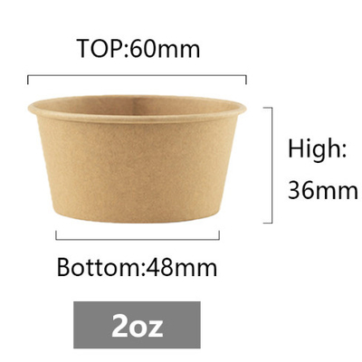 ZEEHENG 2 oz piccole tazze di carta kraft usa e getta con coperchio