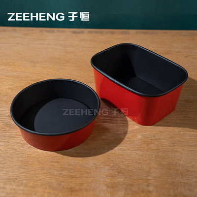 Disposable Paper Bowls With Lids for USA Market Black/Red Convenient and Practical