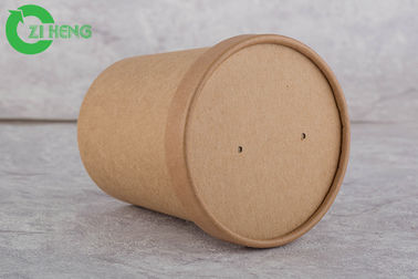La carta kraft Durevole robusta foggia a coppa 12 Oz a parete semplice per minestra calda approvata dalla FDA