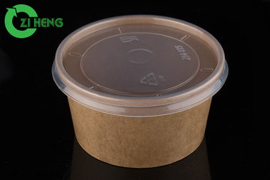 Ciotola biodegradabile 16oz di carta kraft di utilizzazione alimentare con il coperchio dei pp per la minestra dell'insalata