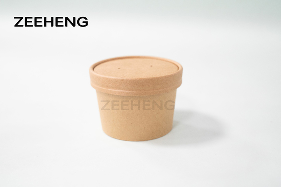 Tazza Microwavable 8oz della minestra di carta kraft con il coperchio